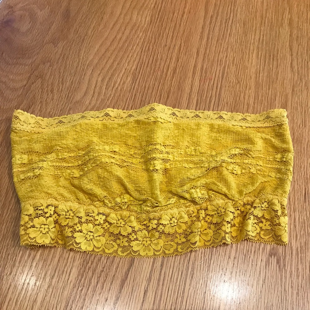 Free people yellow bandeau bra size large